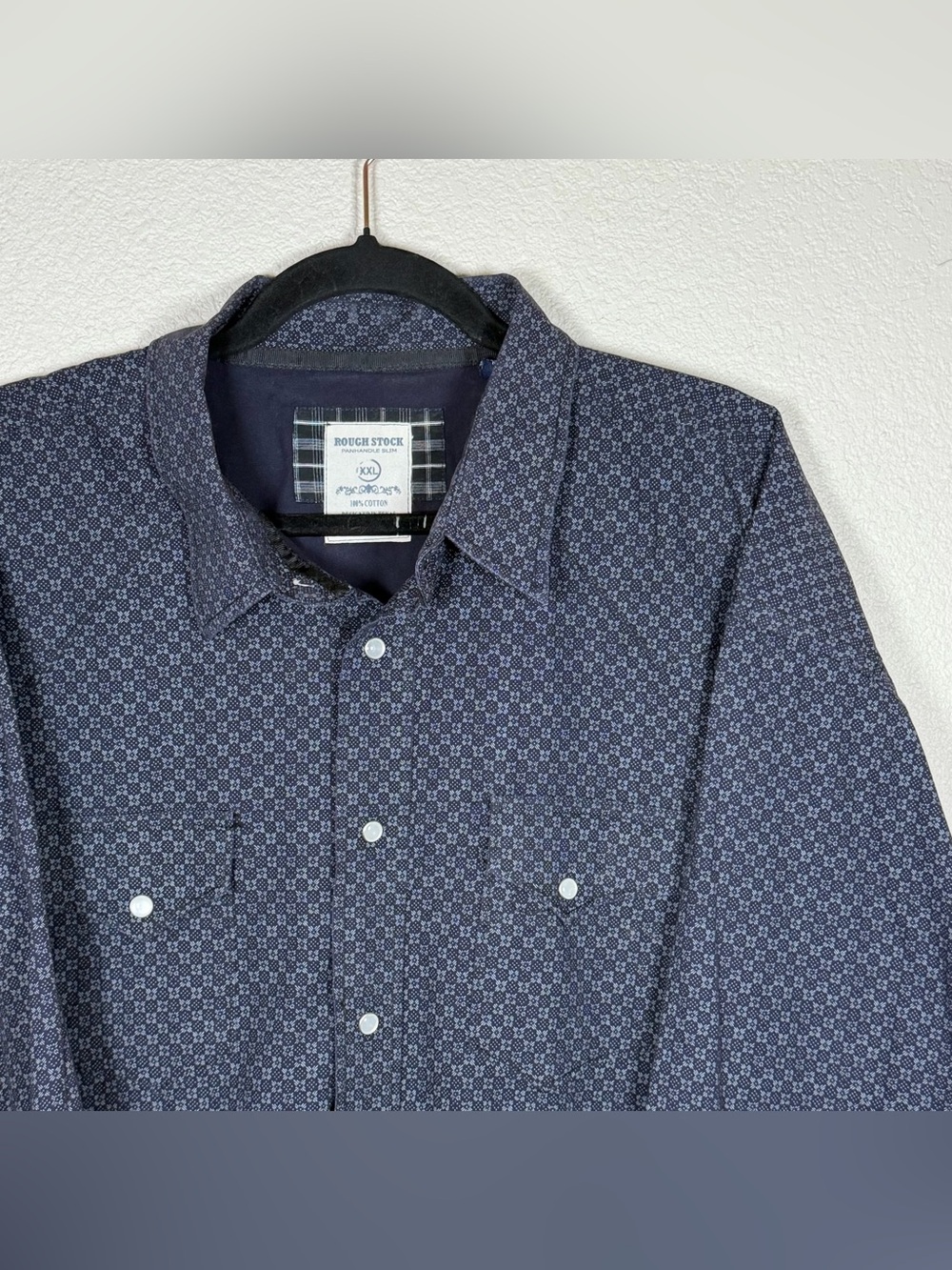 Panhandle Slim XXL Rough Stock 100% Cotton Pearl Snap Button Down AOP Geometric